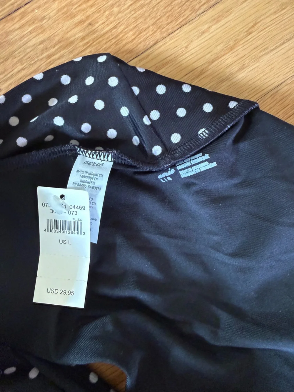 aerie Black Polka Dot Bikini Top